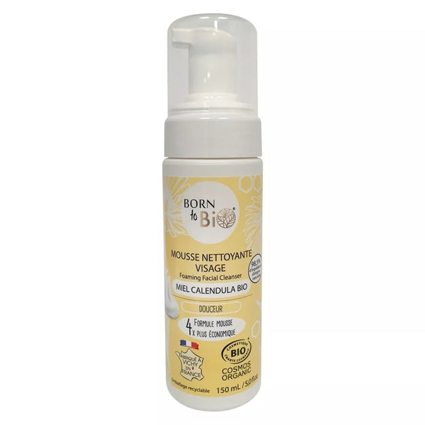 Mousse nettoyante visage Peaux sensibles Bio 150mL (Miel Calendula)