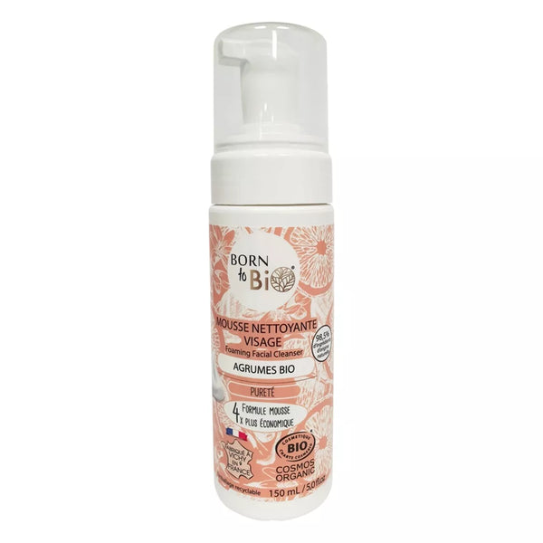 Mousse nettoyante visage Peaux mixtes à grasses Bio 150mL (Agrumes )